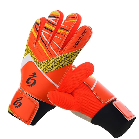 TELOLY Youth Kids Goalkeeper Gloves, Soccer Gloves with Double Wrist Protection and Non-Slip Wear Resistant Latex to Give Protection to Prevent Injuries