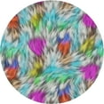 thumbnail image 1 of Ahgly Company Machine Washable Indoor Round Transitional Cyan Opaque Blue Area Rugs, 6' Round, 1 of 7