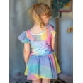 thumbnail image 5 of Oudiya Girls Ballet Leotards Ruffle Sleeve Shinny Dance Dress Outfits Toddler Ballerina Clothes for Kids 3-11Y, 5 of 9
