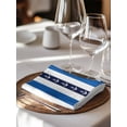 thumbnail image 6 of Anchor Stripe Cloth Napkins Set of 8 Reusable Dinner Napkins, Navy Blue Nautical Coastal White Sea Cocktail Napkin Washable Table Napkins for Wedding/Holiday Party/Baby Shower 20"x20", 6 of 7