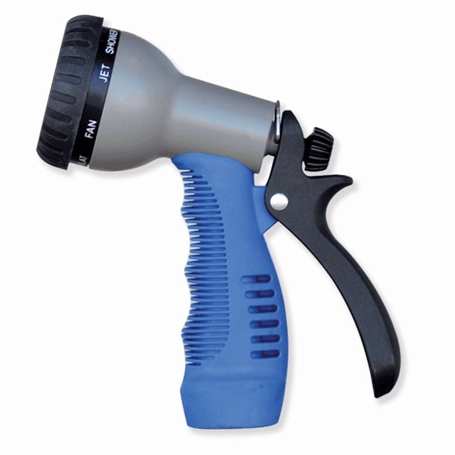 HoseCoil WN515 Buse de Pointe en Caoutchouc avec 9 Modèles Réglables Tête de Pulvérisation Confort Grip&44; Bleu & Gris