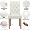 thumbnail image 5 of Dining Chairs Set of 4 Button Tufted Parsons Kitchen Chairs Upholstered Fabric Dining Room Chairs with Solid Wood Legs and Padded Seat for Dining Room, Kitchen, Restaurant, 2 package, Beige, 5 of 19