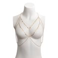 thumbnail image 2 of Cadenas para el cuerpo para mujer, sujetador de Bikini con lentejuelas doradas, cadena para el cuerpo, cadena cruzada para el pecho, joyería para el cuerpo para la playa de verano Slive, 2 of 2