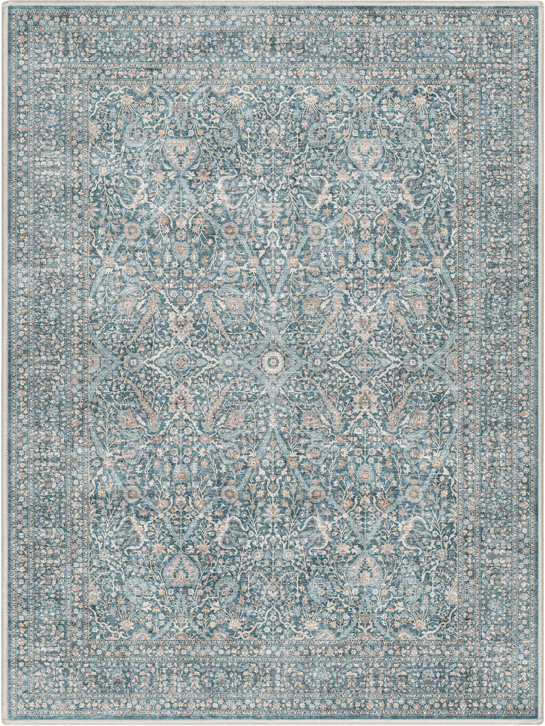 Well Woven Asha Isolde Vintage Oriental Blue 3'11" x 5'3" Flat-Weave Area Rug