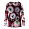 thumbnail image 5 of ICHUANYI Liquidación Mujeres Manga Larga Camisas Casuales Impresión Cuello Redondo Sudadera Jersey Suelto Túnica Tops ICHUANYI WER202308246307, 5 of 5