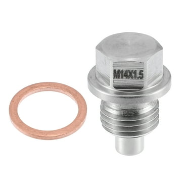 Unique Bargains Vehicle Engine Magnetic Oil Drain Plug M14x1.5 Stainless Steel with Copper Washer