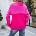thumbnail image 5 of Jjayotai Women's Oversized Batwing Sweaters, 2024 Fall Outfits Crewneck Colorblock Ribbed Knit Trendy Pullover Tops Hot Pink XL, 5 of 7