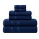 thumbnail image 1 of Juego de 6 Toallas de Microfibra Suaves y Absorbentes Azul marino Cuerpo, Manos y Facial | Kyuden Home KYUDEN HOME Stripe, 1 of 4