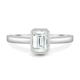 thumbnail image 2 of ESTE ORIGIN 2Ct Emerald Cut Moissanite Bezel Set Ring in 10K White Gold Emerald Engagement Ring for Women US 9., 2 of 8
