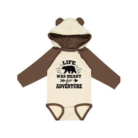 

Inktastic Bear Silhouette Life Was Meant for Adventure with Arrow Gift Baby Boy or Baby Girl Long Sleeve Bodysuit