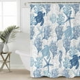 thumbnail image 4 of Shower Curtain Ocean Sea Turtle Blue Coral Waterproof Shower Curtain Set with Hooks for Bathroom Showers,Stalls and Bathtubs,54x78In Sea Starfish Seahorse, 4 of 8