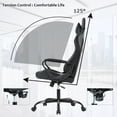 thumbnail image 3 of BestOffice Racing Style Gaming Chair with Adjustable Pillows and Reclining Backrest for Unisex Gamers(Black), 3 of 7