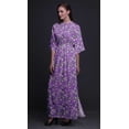 thumbnail image 3 of Bimba Rayon Cabbage Leaves Womens Printed Side Slit SummerDressLong Maxi Gown-Small, 3 of 6