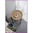 thumbnail image 2 of Modern Round Wood Top Coffee Table with Black Metal Legs, Compact & Stylish for Living Room, 2 of 17