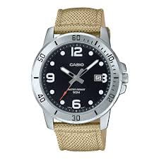 Casio Men Analog Black Dial cloth band Watch Mtp-Vd01c-5bv