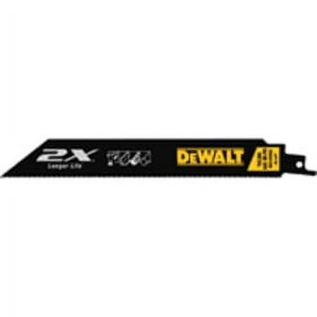UPC: 0885911254519 | DeWalt DWA4186 2X Long Life Reciprocating Saw Blades  Metal Cutting 14 TPI  6 In.  5-Pk. – Quantity 1
