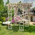 thumbnail image 5 of 6x9ft Wedding Canopy Chuppah Square Metal Backdrop Stand with Removable Roof Cover White, 5 of 9