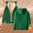 thumbnail image 2 of Bibifish Womens Jackets Cozy Solid Color Zip Up Coats With Cute Cat Ear Hooded Winter Warm Fleece Lined Streetwear Jackets With Pockets, 2 of 7