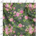 thumbnail image 2 of Soimoi Green Silk Fabric Rose Floral Fabric Prints By Yard 42 Inch Wide, 2 of 6