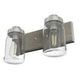 thumbnail image 5 of Hunter - Devon Park 2-light Brushed Nickel, Small Vanity Light, Dimmable, Rustic Style, for Bedrooms, Dining, Living Rooms - 48019, 5 of 8