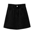 thumbnail image 5 of FRSASU Women's Summer Mini Denim Skort High Waisted A-Line Stretchy Jean Skirts Trendy Casual Denim Shorts with Pockets Black, 5 of 5