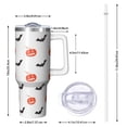 thumbnail image 2 of White Halloween Pumpkins and Bats Tumbler with Handle and Lid,40oz Double Wall Vacuum Insulated Tumbler,Cups Gift for Women and Men, 2 of 7