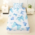 thumbnail image 3 of Erosebridal Cute Blue Bowtie Kids Twin Sheet Sets,Dreamy Princess Heart Print Bedding For Girls 3pcs, 3 of 6