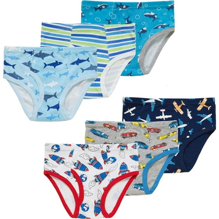 

Naivete Christmas Boys Airplane Underwear Kids Children Cotton Rocket Panties Breathable Comfort Briefs(Pack of 6) 5T