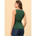 thumbnail image 4 of Unique Bargains Hauts d'Été pour Femmes Sans Manches Col en V avec Ceinture, 4 of 5