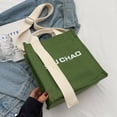 thumbnail image 2 of Bolso bandolera de lona con correas anchas para mujer (correa blanca verde), 2 of 9