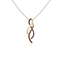 Natural Garnet Infinity Design Pendant Necklaces for Women in 18K Yellow Gold Vermeil, January Birthstone Jewelry Gifts for Her Birthday, Anniversary, Mothers Day, Christmas, Graduation, Valentines
