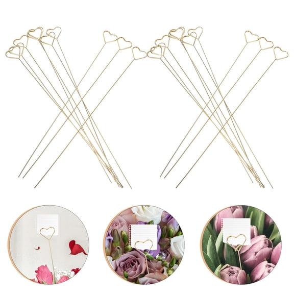 WHAMVOX 40pcs Floral Pick Card Holder Picture Holder Photo Clip Holder Flower Card Holder Stick for Bouquet