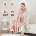thumbnail image 4 of MARNUR Electric Throw Blanket Extra Large Size, 50"x72" Soft Faux Fur Heated Throw Blanket, 6 Heating Levels, 4 Hours Timer - Pink, 4 of 12