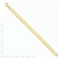 thumbnail image 2 of 14k Yellow Gold 7 Inch 7.4mm Hand Link Chain Bracelet Fancy H Curb, 2 of 6