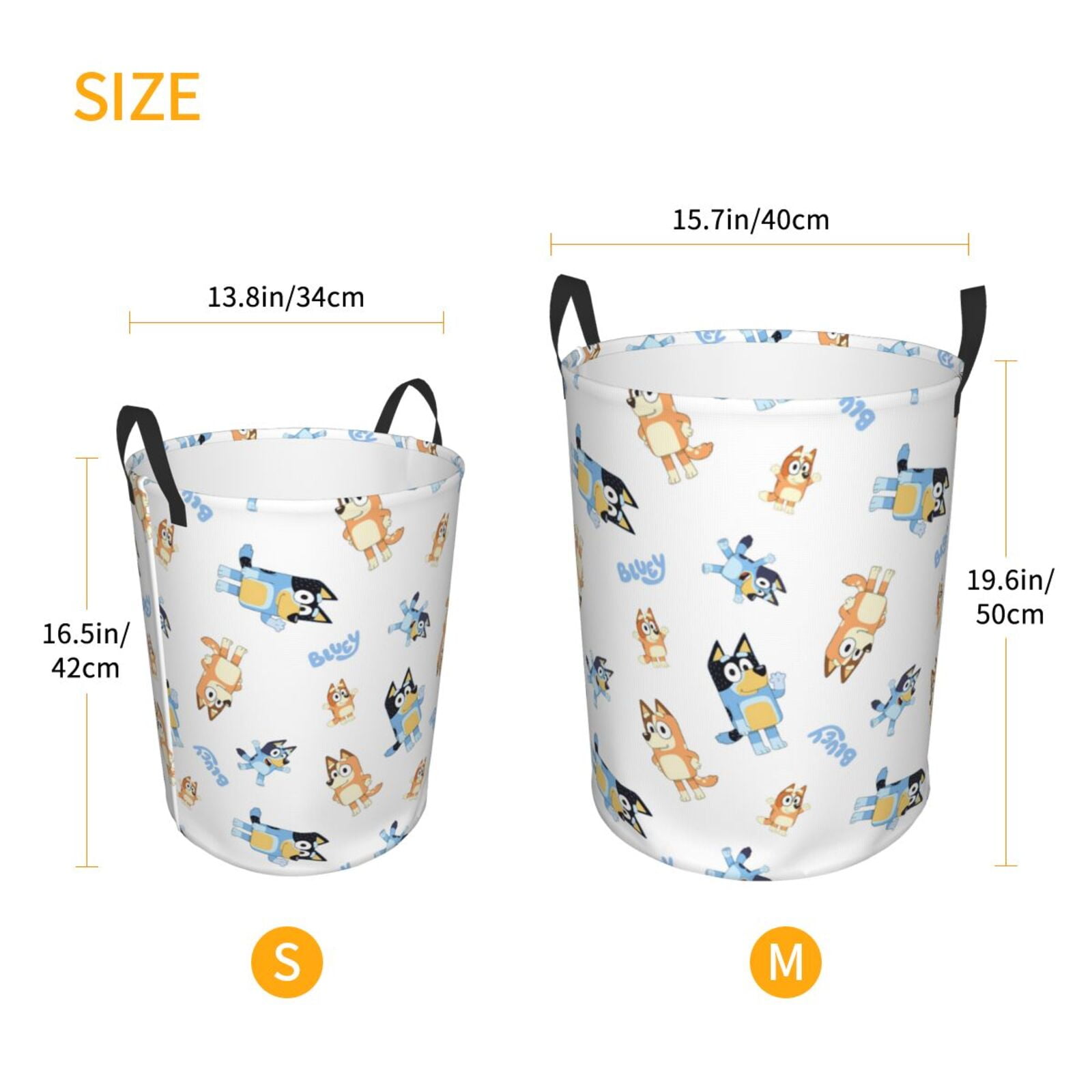 Johaoi Bluey Pattern Round Large Laundry Basket -Storage Basket - Toy Storage Basket, Perfect as Hamper, Kids Room Storage, and Toy Containment-Medium