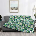 thumbnail image 2 of Honeii Lemon and Leaves print throw blanket, crafted from cozy cotton flannel, offers versatile home decor as a bedding suitable for all seasons.-60"x50", 2 of 6