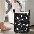thumbnail image 4 of Lsque Crescent and Stars pattern Laundry Hamper Basket, Tall Woven Rope Hamper Basket for Clothes, Lightweight Storage Basket, Collapsible Waterproof-Small, 4 of 8
