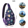 thumbnail image 5 of Women Owl and Moon Sling Backpack, Cute Cartoon Owl in Forest Sky Print Crossbody Bag, Artistic Travel Accessory for Owl Lovers, 5 of 6