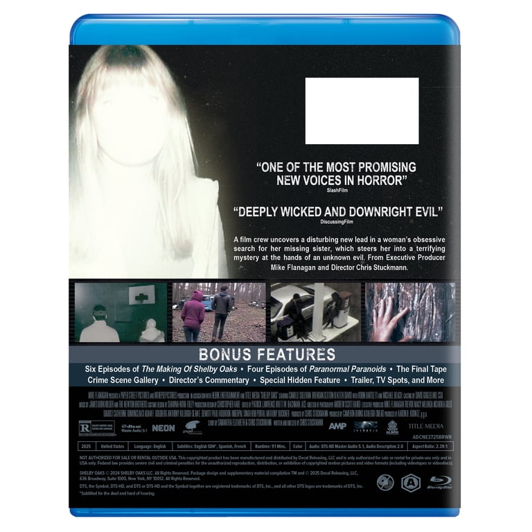 Anderson, Shelby Oaks Blu-ray, Neon, Horror Movie Rated R Thriller