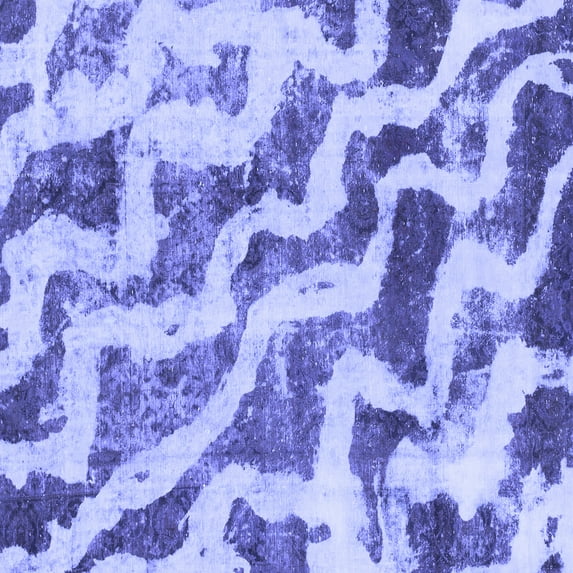 Ahgly Company Indoor Square Abstract Blue Modern Area Rugs, 7' Square