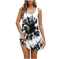 thumbnail image 2 of JTZGDY Dresses for Women Girls Cute Summer Floral Pattern Print Sleeveless Scoop Neck Tank Dress Loose Flowy Beach Sundress with Pockets Black#01 L, 2 of 8
