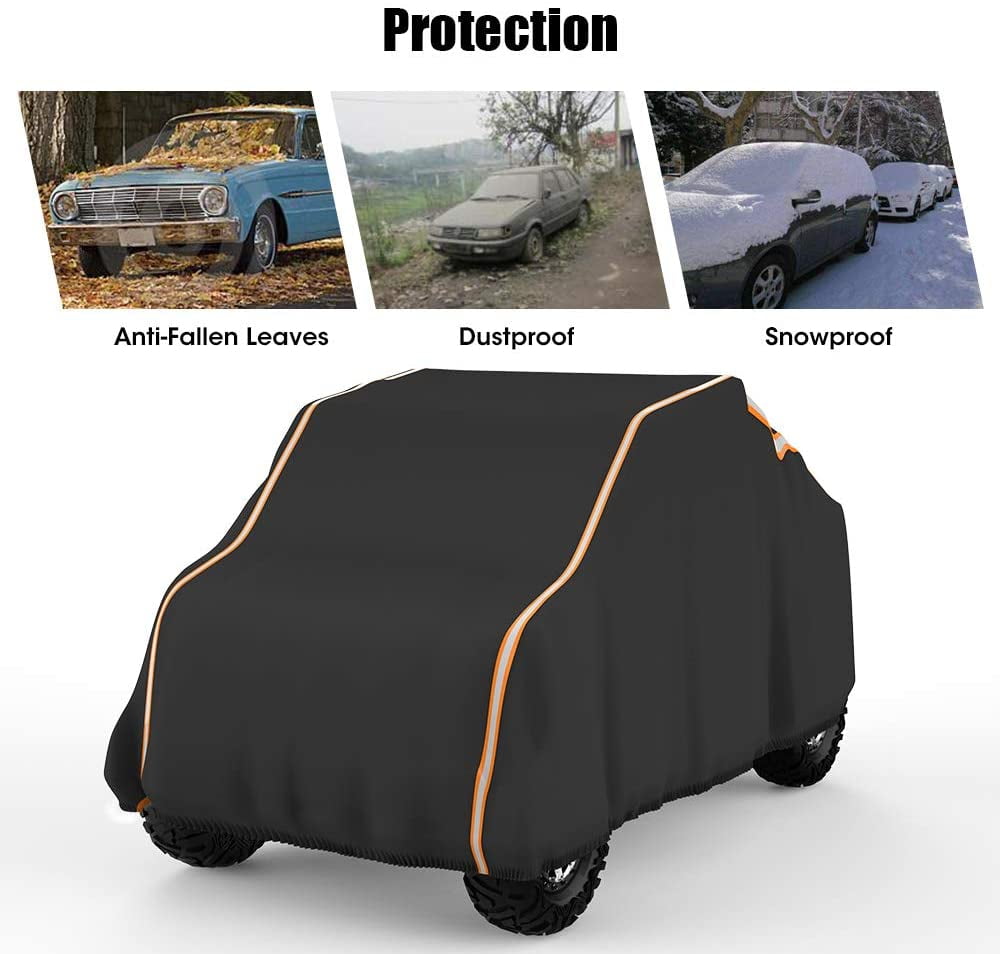 UTV Storage Cover Compatible with 2-3 Seater Polaris RZR Can-Am Kawasaki CFMOTO Arctic Cat Protection Black