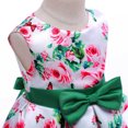 thumbnail image 5 of Odeerbi Tutu Formal Dress For Toddler Girls Birthday Dresses Net Yarn Flowers Print Dress Bow Ruffles Party Gown Long Dresses Green, 5 of 7