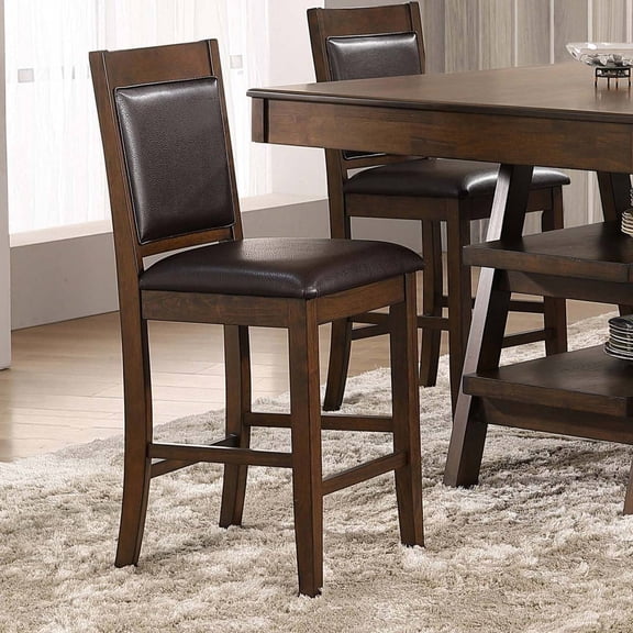 Newboti Furniture Dewey Walnut Upholstered Counter Chair (Set of 2) BN.0422