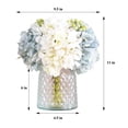 thumbnail image 3 of Arreglo floral artificial de hortensias Wracra con jarrón de cristal, 3 of 7