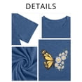 thumbnail image 7 of XCHQRTI Women Butterfly Daisy Tshirt Plus Size Shirts Casual Summer Tee, 7 of 7