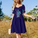 thumbnail image 4 of Vestido de verano de mujer de manga corta con estampado bohemio Kilim, 4 of 7