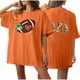 thumbnail image 1 of Tops Cortos para las Mujeres, Doble Cara Impreso Cuello Redondo Gota Hombro Camiseta, Top Estirable Casual, 1 of 5