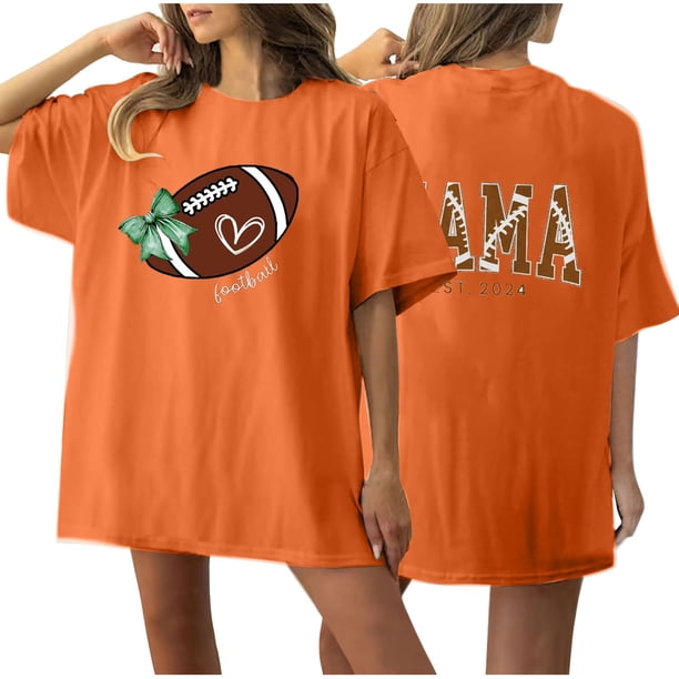 Tops Cortos para las Mujeres, Doble Cara Impreso Cuello Redondo Gota Hombro Camiseta, Top Estirable Casual