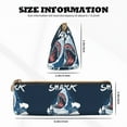 thumbnail image 4 of Naloa Shark Print Leather Pencil Case - Portable Big Capacity Pencil Pouch Organizer Bag Stationery Bag for Work & Office Pencil Pen Case, 4 of 5